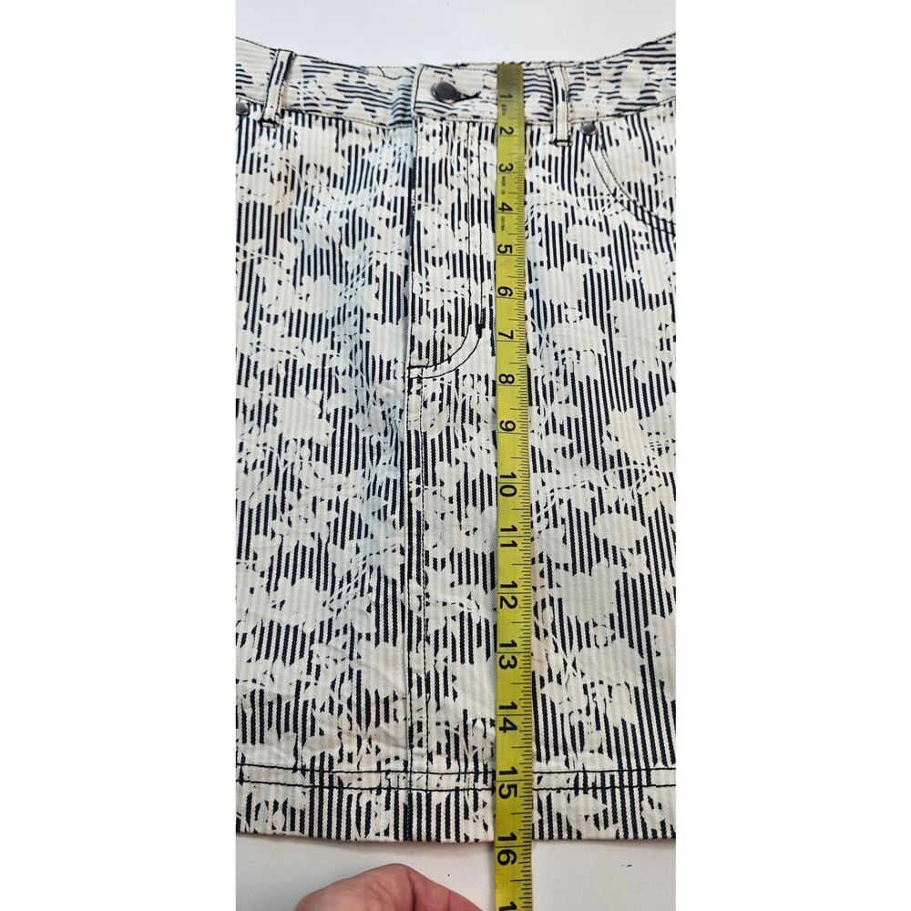 Bdg chambray denim striped floral mini skirt with pockets EUC sz 6 casual chic - Picture 7 of 7